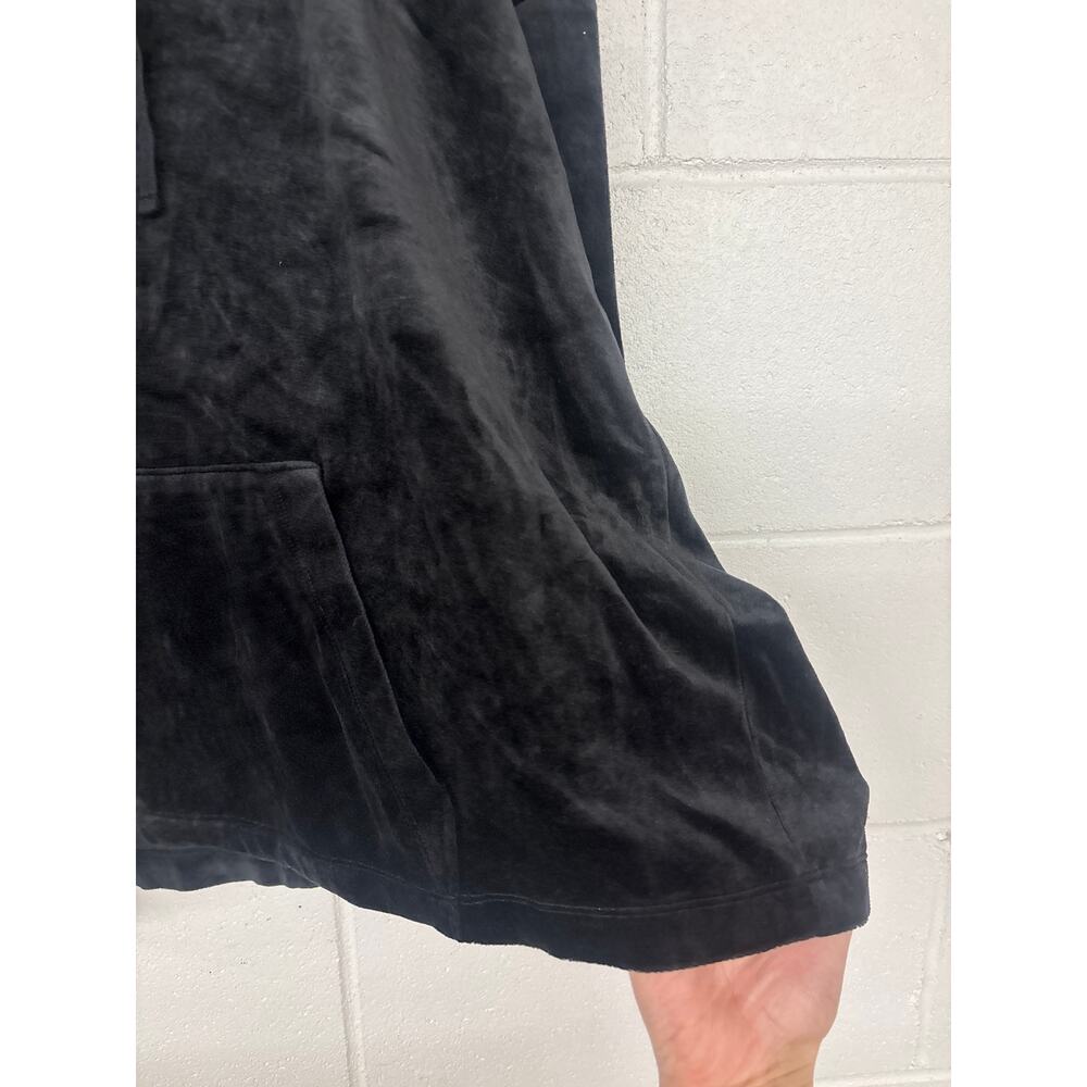 NWOT Eileen Fisher Sz Large Black Cozy Velour Knit Hooded Boxy Pullover Top - Picture 3 of 6
